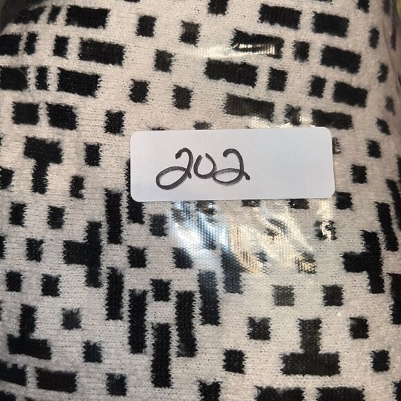 H&M‎ Black & White Diamonds Open Front 3/4 Sleeve Wool Blend Oversized Cardigan - Picture 7 of 7